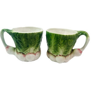 Vintage Vegetable Garden Radish/Turnip Motif Mug/Cup set of 2 Classic Serving